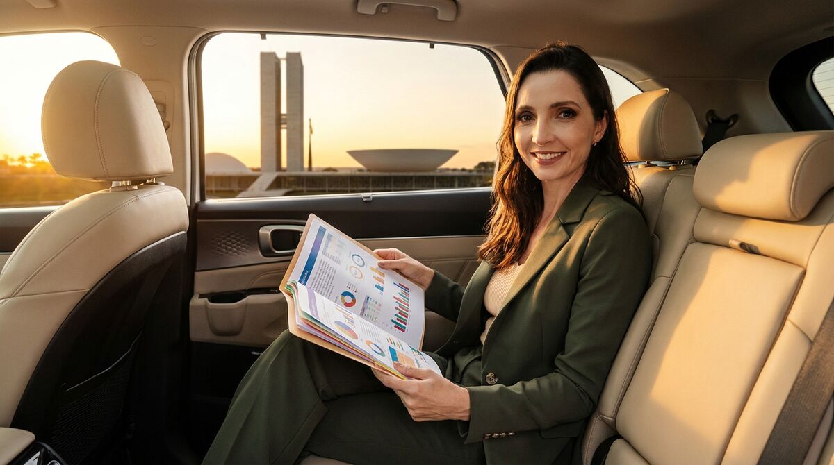 Carol no carro indo encontrar o Convocado